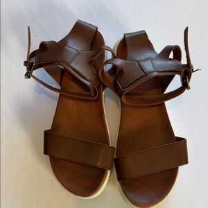MIA Brown Platform Slide Sandals Size 10 Like New